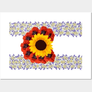 Colorado Wildflower Flag Posters and Art